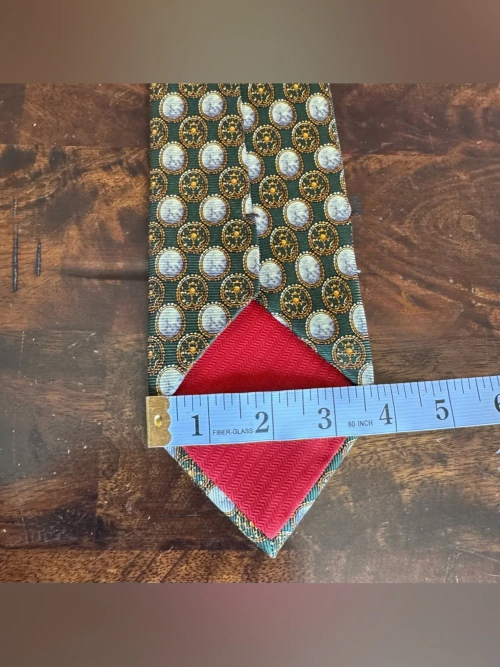 Vintage S.T. DuPont Paris 100% Silk Olive Green Cameo Men’s Tie